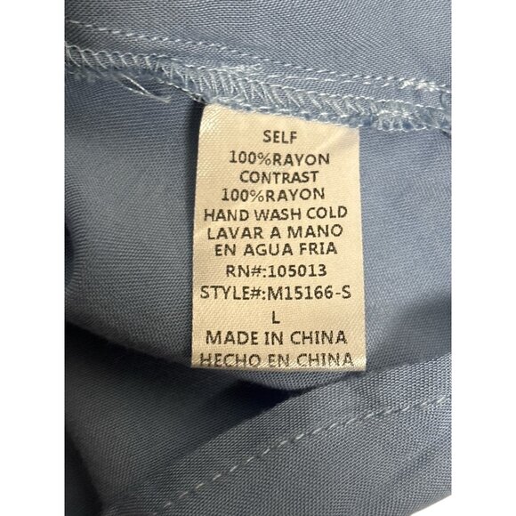 Andrée By Unit Womens Button-Up Shirt With Floral Embroidered Back Patch Long Sl - Picture 7 of 9